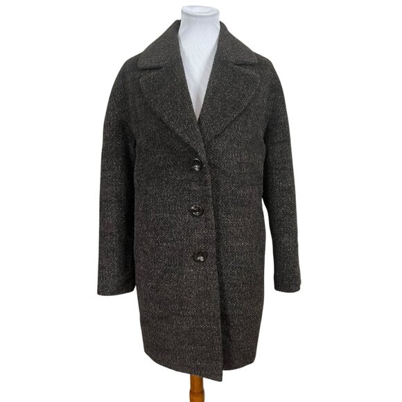 Trina Turk Womens Brownish Grey Wool & Alpaca Overcoat Size 8 3 Button Jacket - Picture 2 of 11